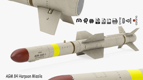 AGM 84 Harpoon Missile | 3D Model