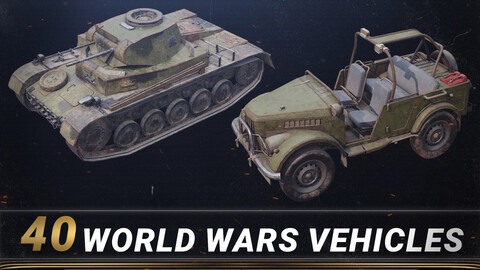 40 World Wars Vehicles - Game Ready