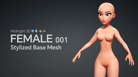 M3D Stylized Base Mesh - Female 001