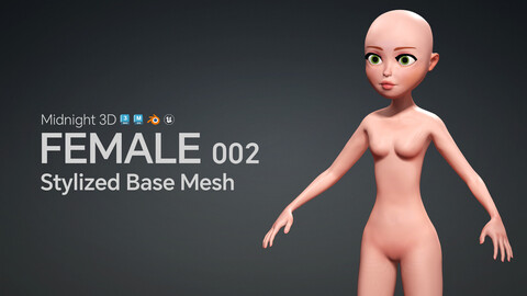 M3D Stylized Base Mesh - Female 002