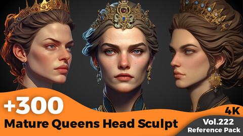 +300 Mature Queens Head Sculpt Reference (4k)