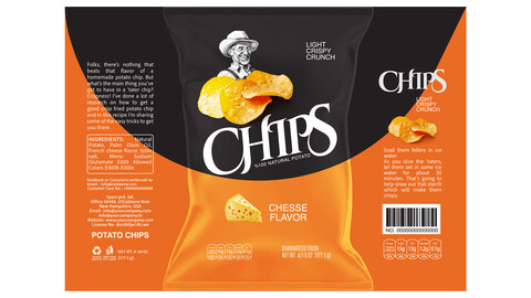 Cheese, Ketchup & Salt Chips Packaging EPS Design