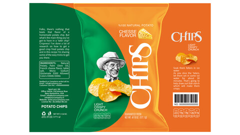 Colorburst Chips Packaging EPS: Cheese, Ketchup & Salt