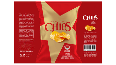 Starburst Chips Packaging EPS: Cheese, Ketchup & Salt