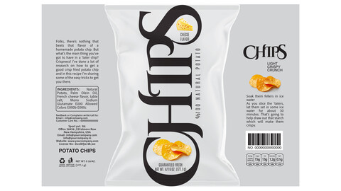 Silver Edition Chips Packaging EPS: Cheese, Ketchup & Salt