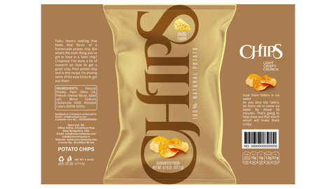 Triple Flavor Delight Chips Packaging EPS: Cheese, Ketchup & Salt