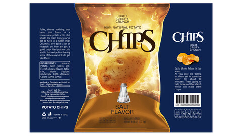 Potato Burst Chips Packaging EPS: Cheese, Ketchup & Salt