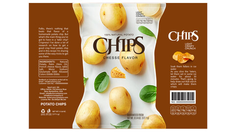 Natural Flavor Trio Chips Packaging EPS: Cheese, Salt & Ketchup