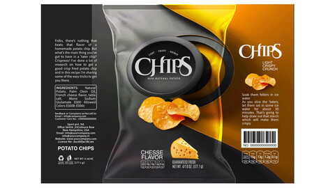 Color Pop Black Edition Chips Packaging EPS: Salt, Ketchup & Cheese