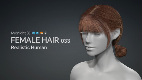 M3D Realistic Female Hair 033