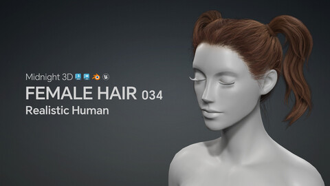 M3D Realistic Female Hair 034