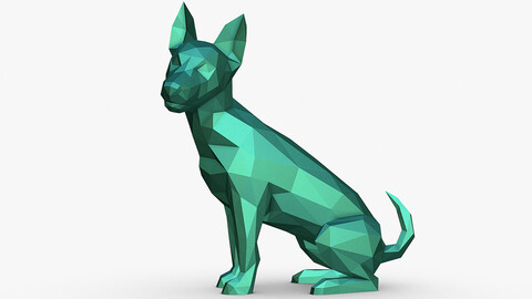 jack russell terrier low poly