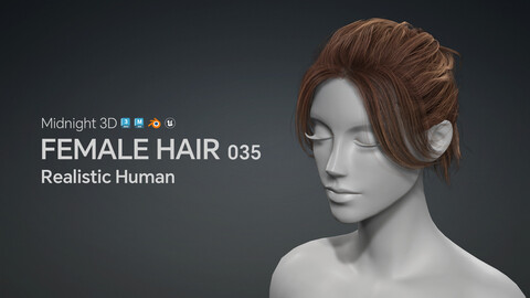 M3D Realistic Female Hair 035