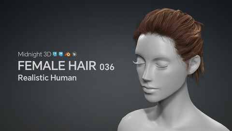 M3D Realistic Female Hair 036