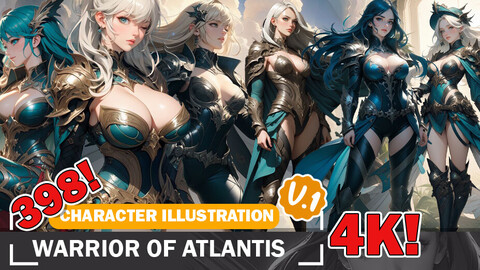 398 Warrior of Atlantis Diverse Outfit Character Design Reference Art V1 4K