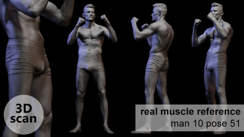 3D scan real muscle anatomy Man 10 pose 51