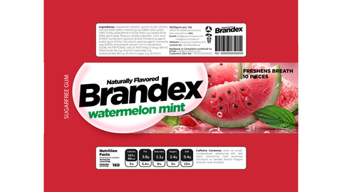 Brandex Gum – Fresh and Energetic Packaging Design (EPS File)