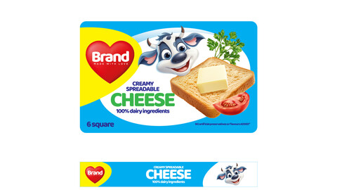 Brandex Rectangle Cheese – Smooth and Creamy Packaging Design (EPS File)