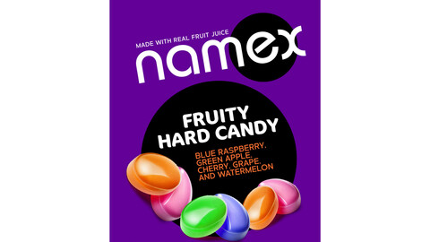 namex Fruit Hard Candy – Sweet and Colorful Packaging Design (EPS File)