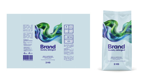 Brandex Laundry Detergent – Fresh and Clean Packaging Design (EPS File)