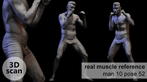 3D scan real muscle anatomy Man 10 pose 52