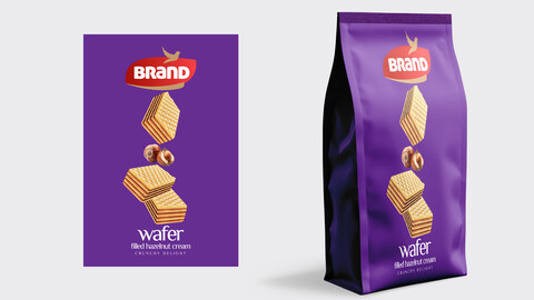 Brandex Wafer Packaging – Crisp and Delightful Design (EPS File)