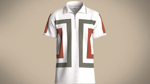 Color block short sleeve polo shirt with quarter zip