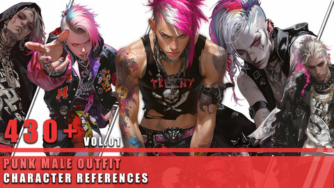 430+ Punk Male Outfit - Character References Vol.01