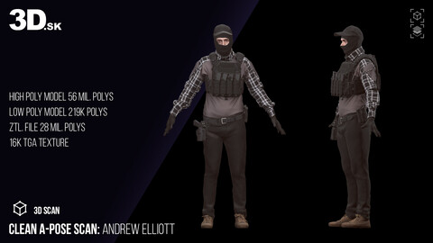 Clean A Pose 3D Scan | Andrew Elliott Army Contractor