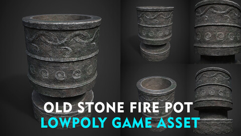 OLD STONE FIRE POTLOWPOLY GAME ASSET