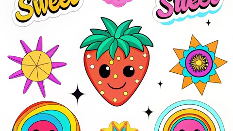 Cheerful Sticker Patch – Bright and Colorful Design for Any Project