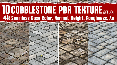 cobblestone VOL.01 |Seamless PNG PBR Textures