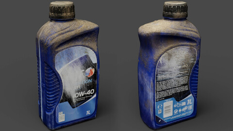 abandoned garage dusty oil bottle photogrammetry