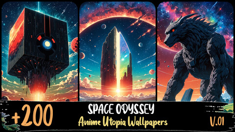 +200 Space Odyssey Planet | Anime Utopia Wallpapers Vol.01