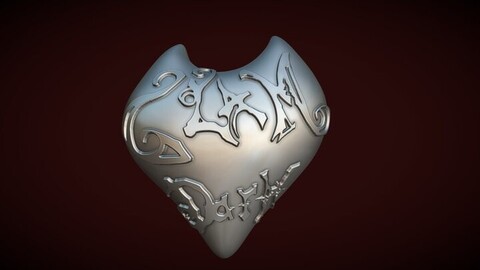 Jewel Heart Engraved Glam Dark