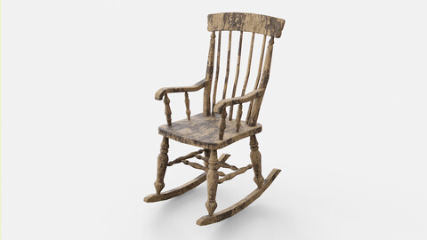 Old Rocking Chair Low-poly