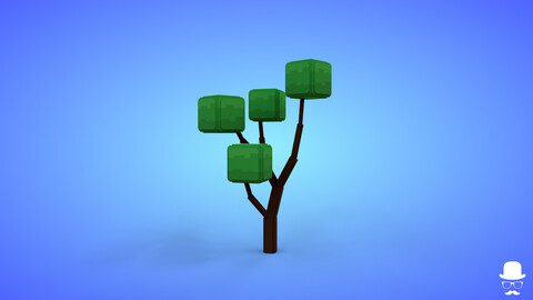 Voxel Tree 1.1 Model - 3D Lowpoly Game Asset