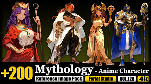 200 Mythology - Anime Character Reference Image Pack v.120 |4K|