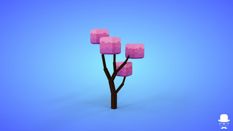 Voxel Tree 1.4 Model - 3D Lowpoly Game Asset