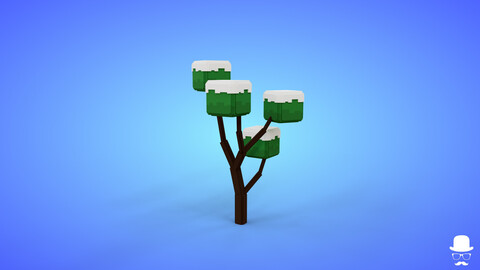 Voxel Tree 1.5 Model - 3D Lowpoly Game Asset