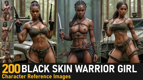 Brown Skin Warrior Girl|4K Reference Images