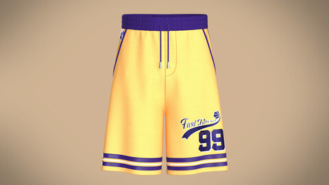 Mens knee length striped basketball shorts with graphics