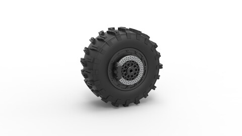 3D printable Diecast Rear wheel of Top fuel Dirt dragster motorcycle Scale 1:25