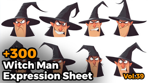 +300 Witch Male Expression Sheet(4k)