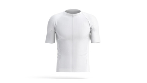 White Men Cycling Jersey - bicycle zipper sport t-shirt