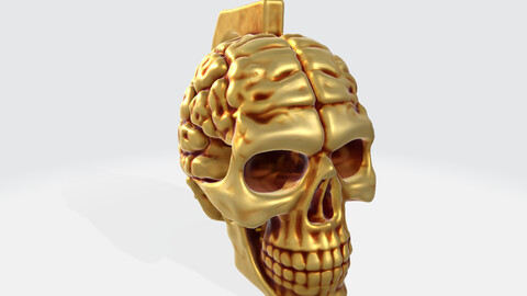 Golden Brain Skull