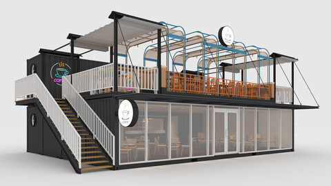 3D Model Container Cafe 16