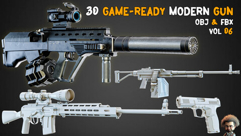 30 Game-Ready Modern Gun - Vol 06