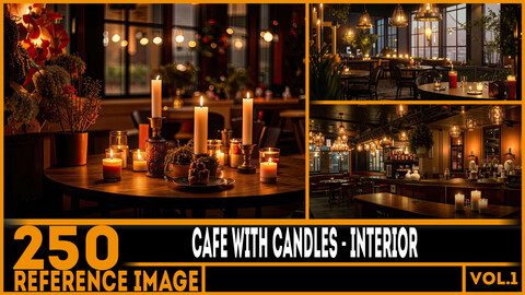 250 ART - Cafe with Candles Interior - Reference 6K Package vol.1