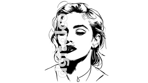 Madonna 80s Pop Icon Vector Art – Scalable Design for Apparel & Decor